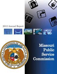 2012 PSC Annual Report - Missouri Public Service Commission