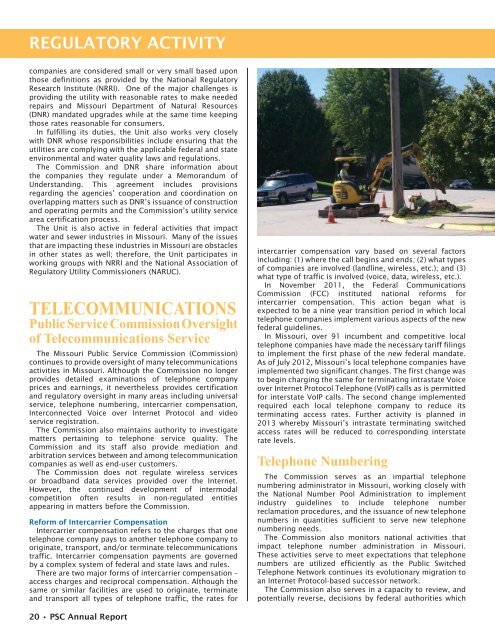 2012 PSC Annual Report - Missouri Public Service Commission