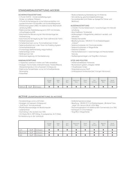 Peugeot 207 SW Preisliste [PDF]