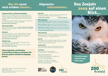 Das Zoojahr 2009 auf einen Blick... - Krefelder Zoo