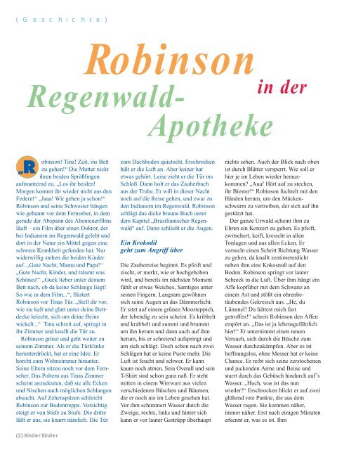 Robinson in der Regenwald- Apotheke - Kindernothilfe