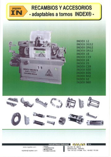 Recambios para tornos automáticos INDEX - Industrias Enrique ...