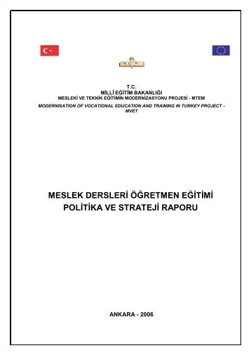 Meslek Dersleri ÃÄretmen EÄitimi Politika ve Strateji Raporu