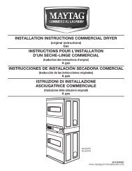installation instructions commercial dryer instrucciones de ...