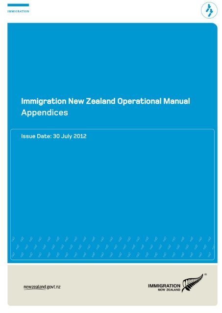 Appendices New Zealand Immigration Service