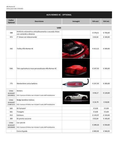 Listino AR_4C.pdf - Automobilismo