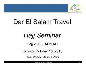 Dar El Salam Travel Hajj Seminar