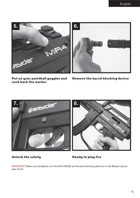 USER MANUAL English FranÃ§ais .68 Caliber Semi ... - Spyder