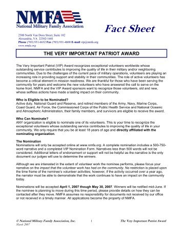 Fact Sheet - National Military Family Association