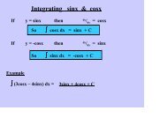 Integrating sinx & cosx