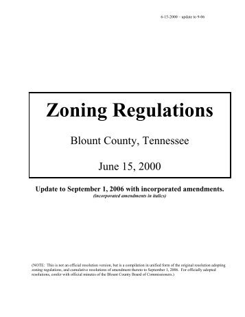 Zoning Regulations - Blount County Government
