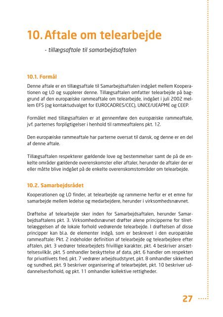 Samarbejdsaftale Kooperationen - LO, 2009