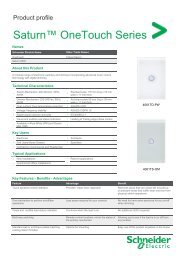 Saturn OneTouch Product Profile - Schneider Electric