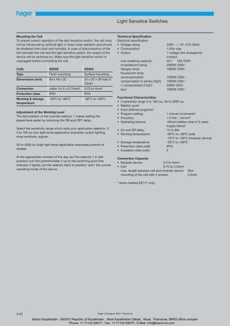 General Catalogue 2007 - Ibemo Kazakhstan Ltd