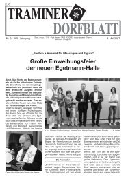 GroÃe Einweihungsfeier der neuen Egetmann ... - Traminer Dorfblatt