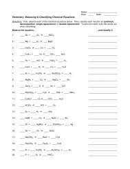Chemistry: Balancing & Classifying Chemical Equations
