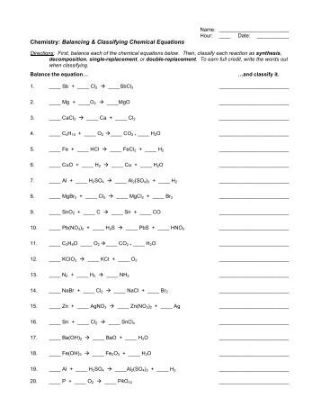 Classifying Reactions Worksheet. Worksheets. Ratchasima Printable Worksheets and Kids Activities