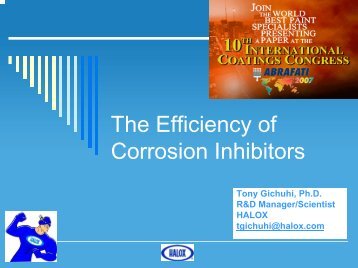 The Efficiency of Corrosion Inhibitors - Halox