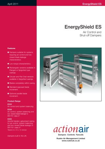 ES rated air control and shut off dampers - Actionair Energy/Shield