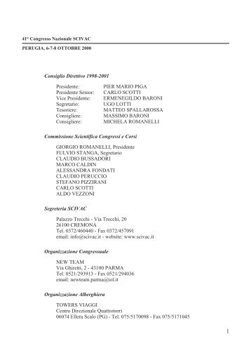 41Â° Congresso Nazionale SCIVAC Perugia, 6-8 Ottobre 2000