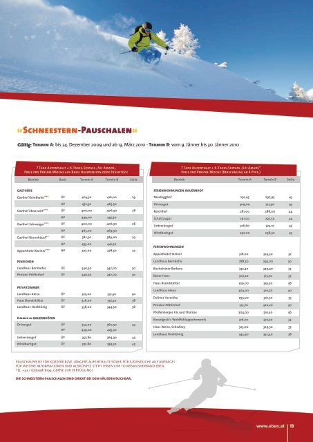 Ferienkatalog 09/10 - Eben im Pongau