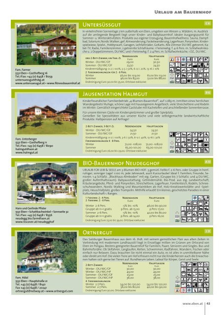 Ferienkatalog 09/10 - Eben im Pongau