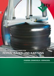 Verpackungsmaschinen für Reifen, Räder und Kartons - FEV