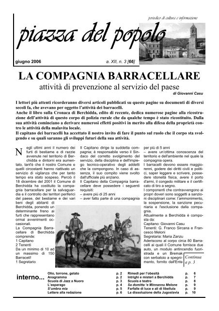 LA COMPAGNIA BARRACELLARE - Quiberchidda.it