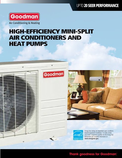 high-efficiency mini-split air conditioners and heat pumps - Goodman