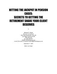 hitting the jackpot in pension cases: secrets to ... - Willick Law Group