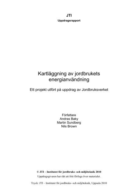 KartlÃ¤ggning av jordbrukets energianvÃ¤ndning - Energimyndigheten