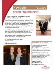Newsletter Februar 2012 - Crowne Plaza Hannover