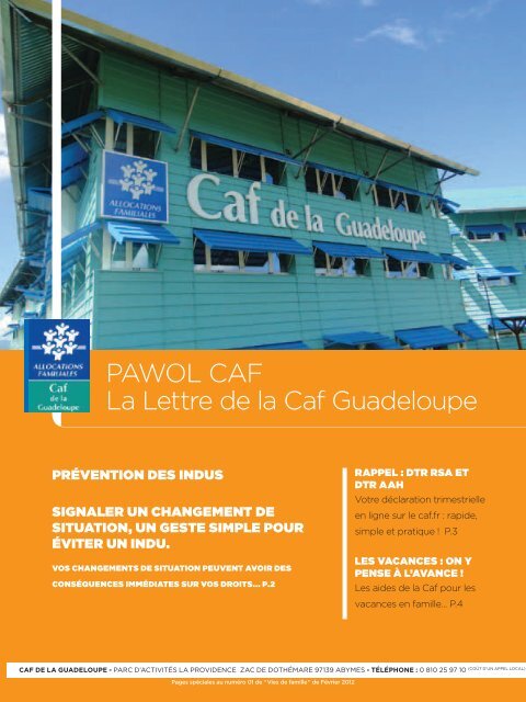 PAWOL CAF La Lettre de la Caf Guadeloupe - Caf.fr