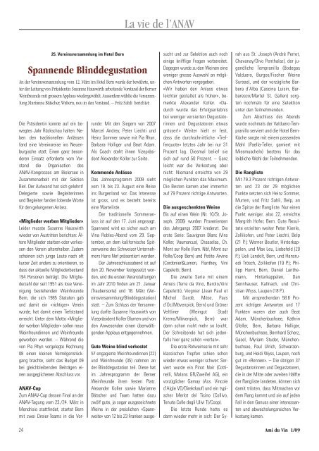 Association nationale des amis du vin • Schweizerische ... - ANAV