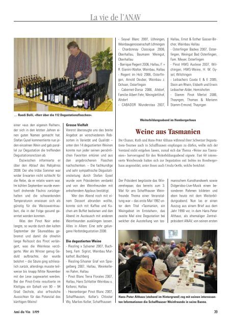 Association nationale des amis du vin • Schweizerische ... - ANAV