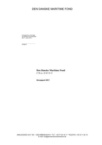 Årsrapport 2011 - Den Danske Maritime Fond