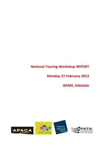 National Touring Workshop REPORT - Theatre Network of Victoria