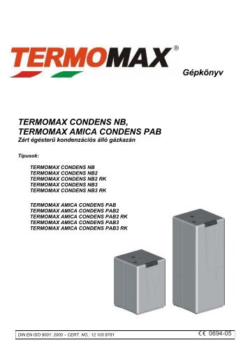 GÃ©pkÃ¶nyv TERMOMAX CONDENS NB, TERMOMAX AMICA ...