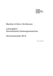 Bachelor of Arts in Architecture Lehrangebot / Kommentiertes ...