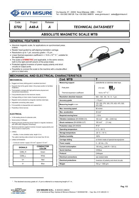 st02 a48-aa technical datasheet absolute magnetic scale mtb