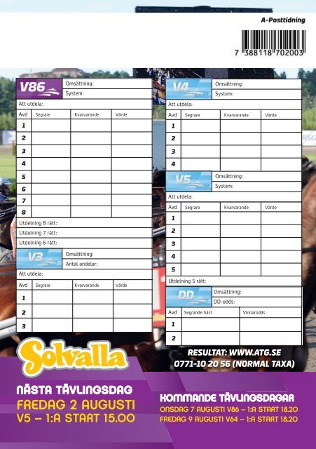 ONSDAG 31 JULI - Solvalla