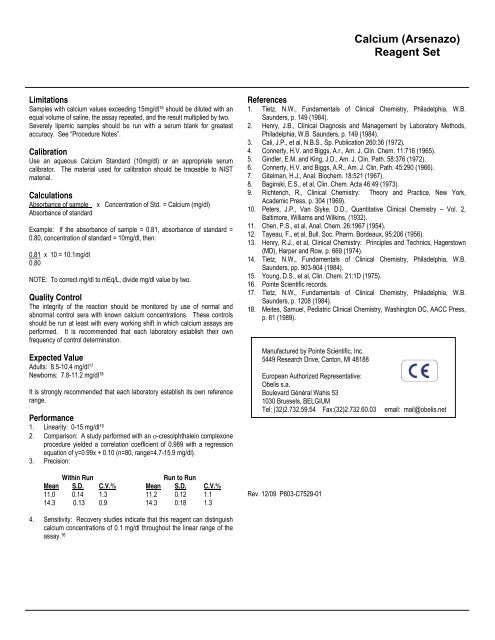 Calcium (Arsenazo) Reagent Set - BrandSD