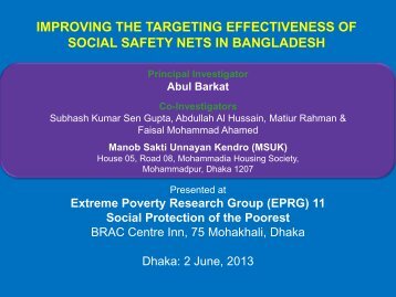 Improving the Targeting Effectiveness of Social Safety Nets ... - Shiree
