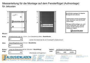 Messanleitung für die Montage vor der Nische für Fenster