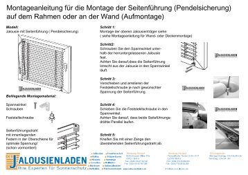 Montage Jalousie - Der Jalousienladen