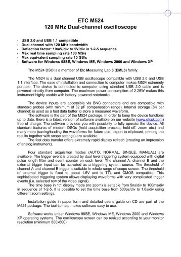 ETC M524 120 MHz Dual-channel oscilloscope - Soselectronic.com