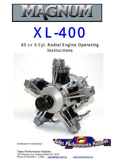 65 cc 5 Cyl. Radial Engine Operating Instructions - RC World