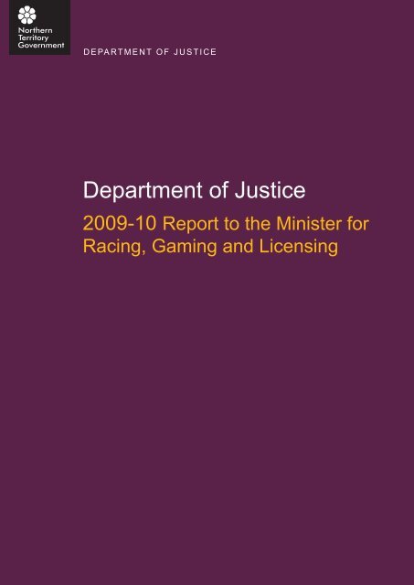 Department of Justice - Department of Business - Northern Territory ...