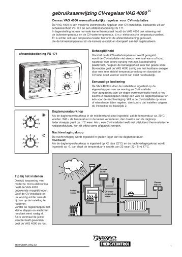 gebruiksaanwijzing CV-regelaar VAG 4000 - Installatiebedrijf Klok
