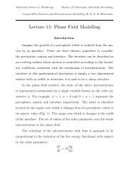 Phase Field Modelling - Department of Materials Science and ...
